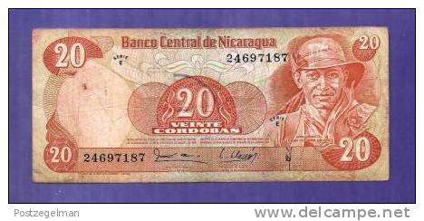 Nicaragua 1969 Used VG  Banknote  20 Cordobas (dirty) Km120 - Nicaragua