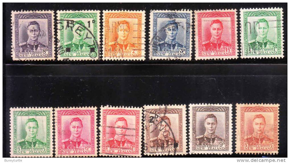 New Zealand 1938-47 King Geroge 12v Used - Used Stamps