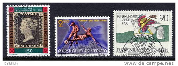 LIECHTENSTEIN 1990  Three Issues Used.  Michel 986, 987, 1004 - Used Stamps