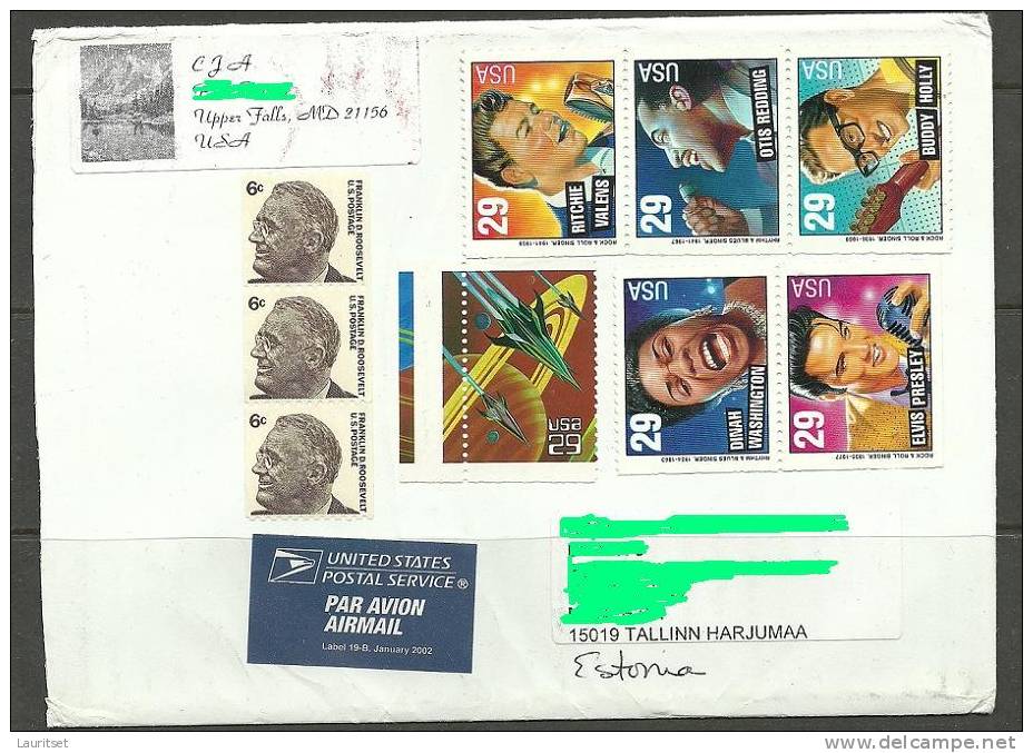 USA 2009 Cover With Several Stamps ( Mowgli Hawaii Love & Kisses ) To ESTONIA Estland Estonie 2012 - Covers & Documents