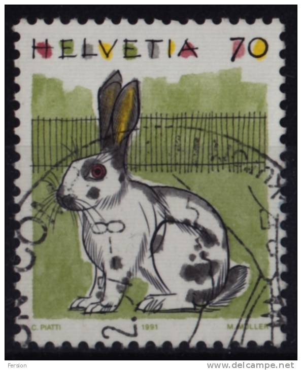 1991 - Switzerland - RABBIT - USED - Lapins