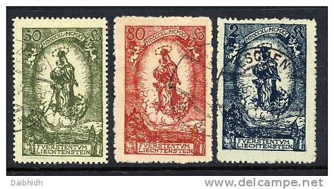 LIECHTENSTEIN 1920 Birthday Of Johann II Set Used.  Michel 40-42 - Used Stamps