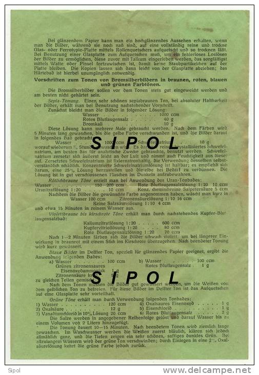 Leonar-Werke Wandsbck Gebrauchsanweisung Für Bromsilber -Papiere Mode D Emploi Des Papiers Brome Argent - Supplies And Equipment