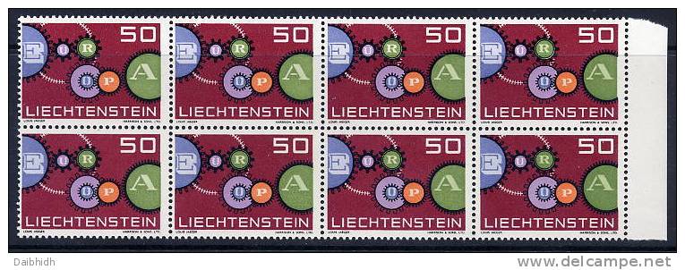 LIECHTENSTEIN 1961 Europa Block Of 8 MNH / **.  Michel 414 - Unused Stamps