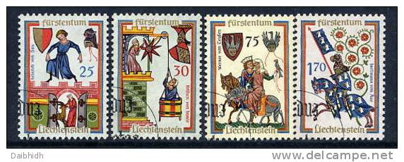 LIECHTENSTEIN 1963 Minnesingers Set Used.  Michel 433-36 - Used Stamps