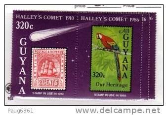 GUYANA  1986 PERROQUET-BATEAUX-COMETE DE HALLEY  YVERT N°1422/23  NEUF MNH ** - América Del Sur