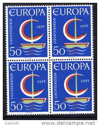 LIECHTENSTEIN 1966 Europa In Block Of 4 MNH / **.  Michel 469 - Ungebraucht