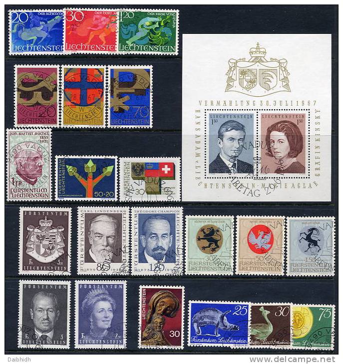 LIECHTENSTEIN 1967-1971 Range Of Used Sets And Block. - Used Stamps