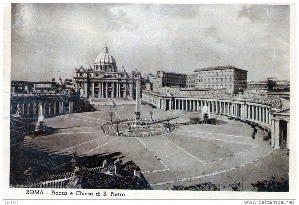 Bellissima   Cartolina   D'epoca         "  ROMA  -  Piazza  E  Chiesa  Di S.Pietro   " - San Pietro