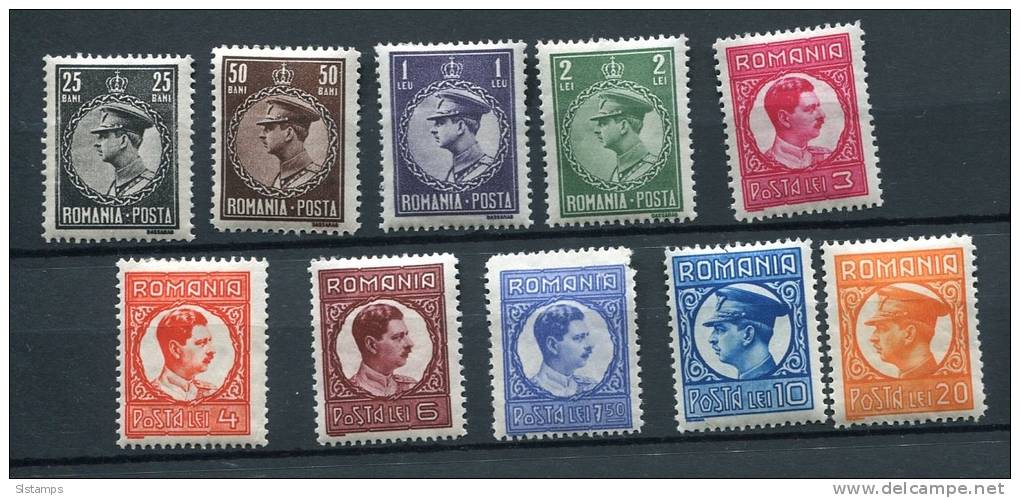 Romania 1930 Mi 375-3,385 MH King Carol II Cv 38 Euro - Unused Stamps