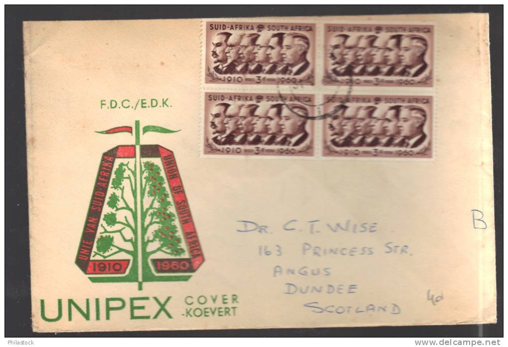 AFRIQUE Du SUD 1960 Usages Courants Obl. S/Lettre FDC - Covers & Documents