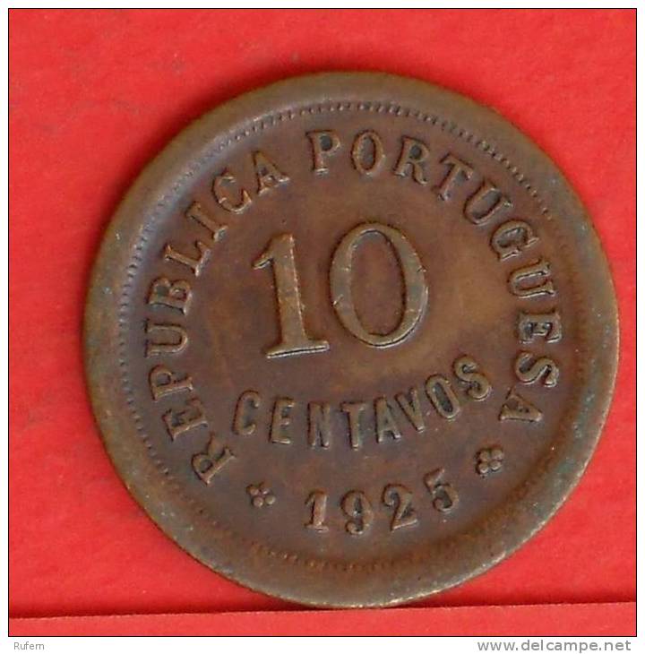 PORTUGAL  10  CENTAVOS  1925   KM# 573  -    (1173) - Portogallo