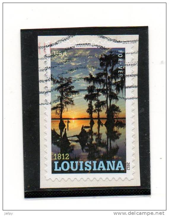 ETATS-UNIS     Forever   "Louisiana"   Année 2012   (sur Fragment Oblitéré) - Used Stamps