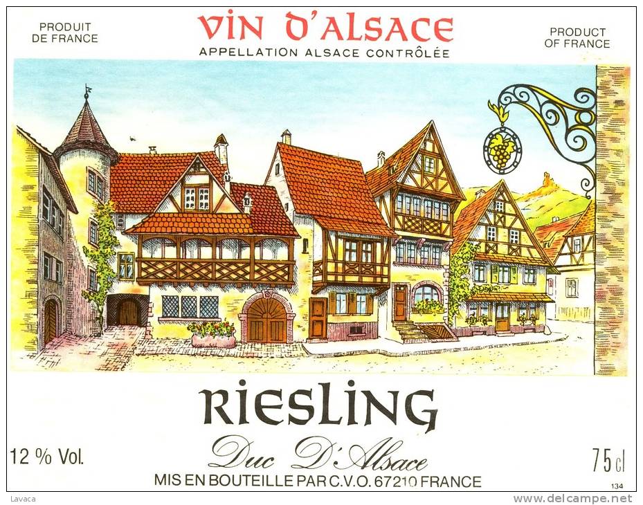 Etiquette De Vin Alsace Duc D´Alsace - Riesling - Riesling