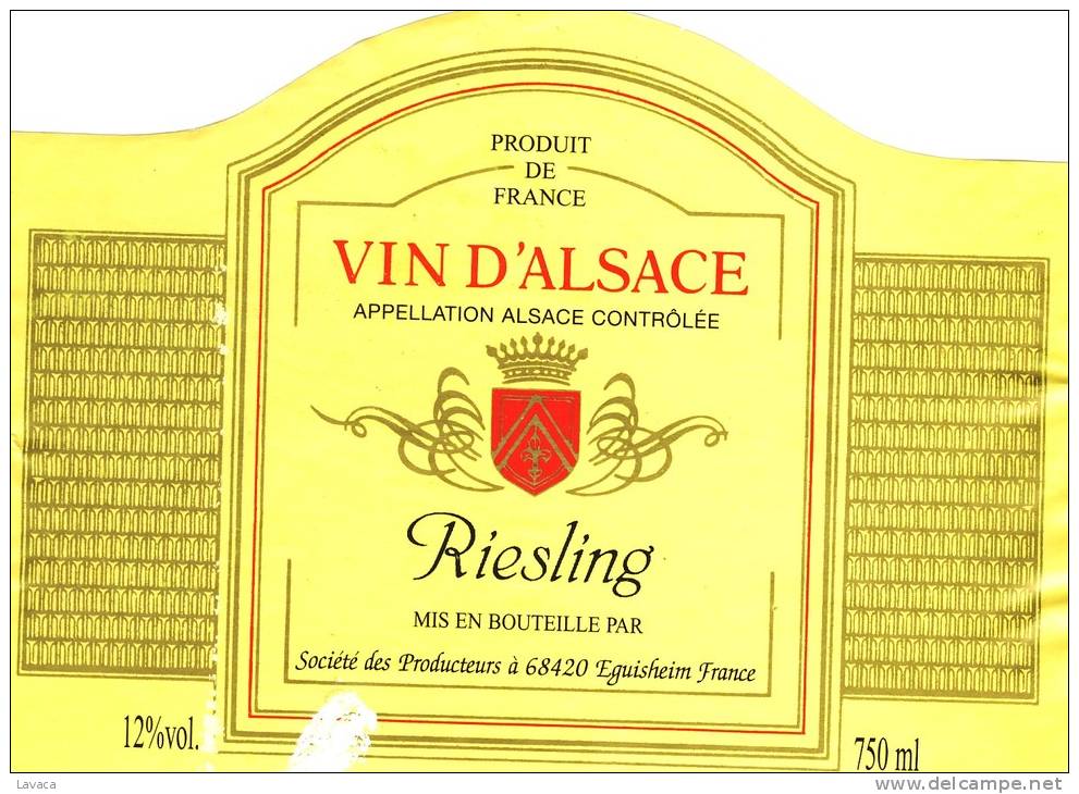 Etiquette De Vin Alsace De Eguisheim - Riesling - Riesling