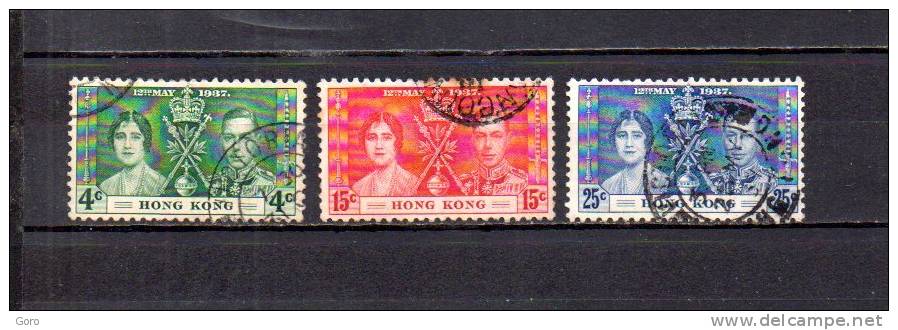 Hong Kong   1937  .-  Y&T Nº   137/139   ( Mancha óxido En 138 ) - Used Stamps