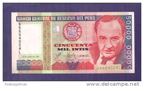 PERU 1988 UNC Banknote  50.000 Intis - Perú