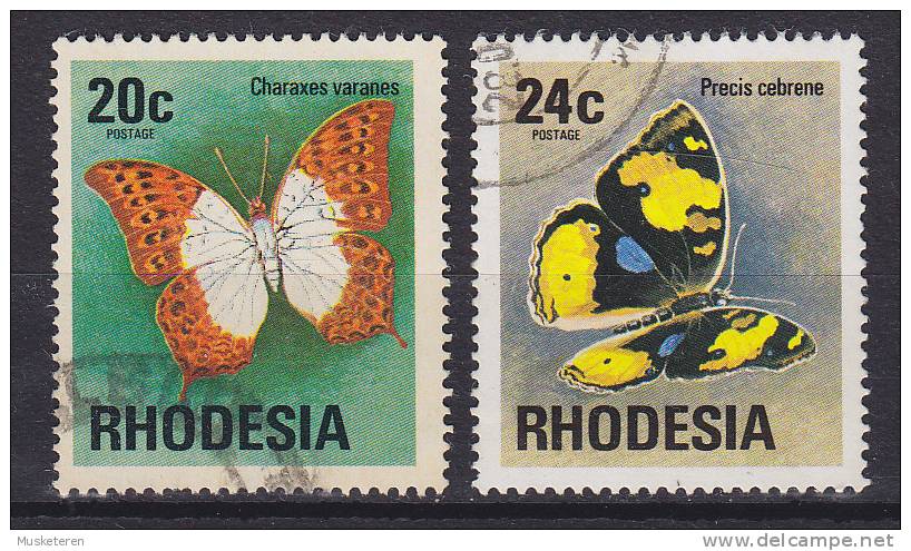 ## Rhodesia 1974/76 Mi. 150, 179 Schmetterling Butterfly Papillon - Rhodesien (1964-1980)