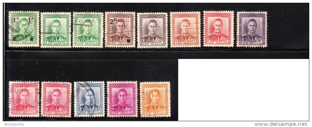 New Zealand 1938-47 King Geroge 13v Used - Oblitérés