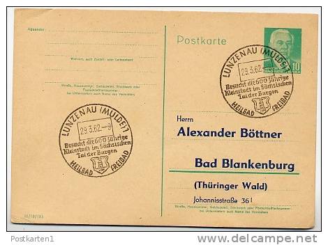 WAPPEN LUNZENAU Sachsen 1962 Auf DDR P68 Postkarte PRIVATER ZUDRUCK - Enveloppes