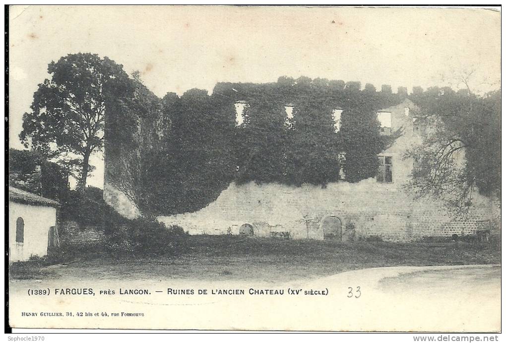 AQUITAINE - 33 - GIRONDE - LANGON - FARGUES - Ruines De L'ancien Château - Langon
