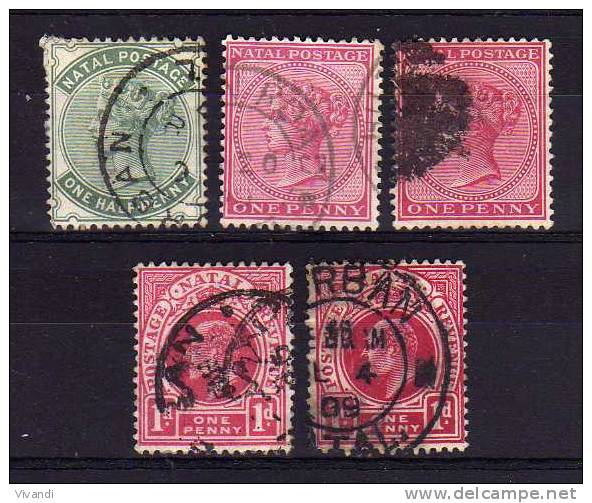 Natal - 1865/1902 - 5 Different Stamps - Used - Natal (1857-1909)