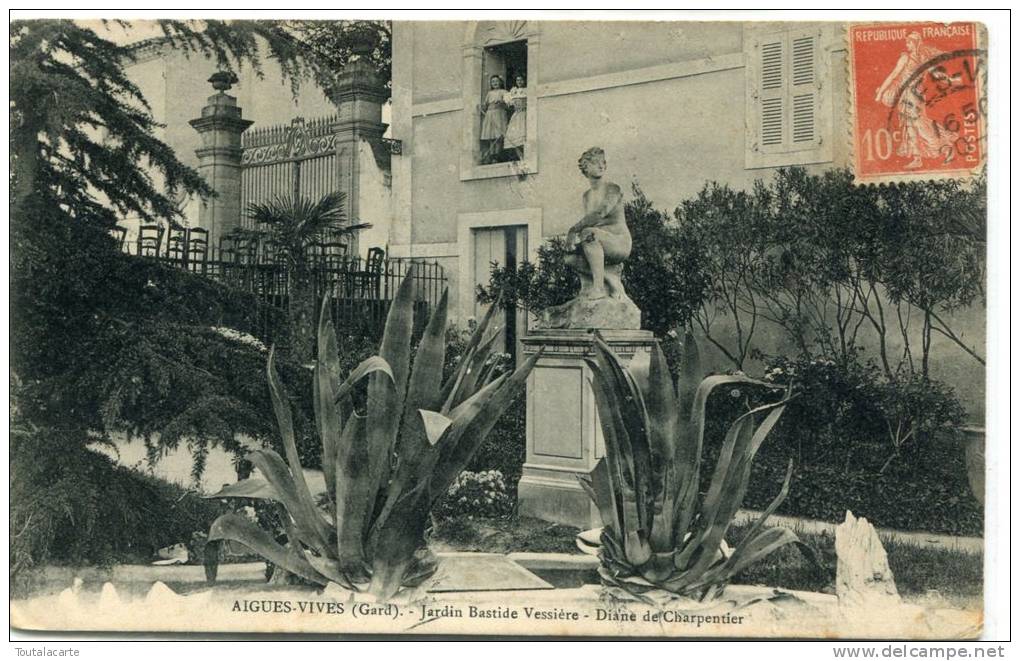 CPA 30 AIGUES VIVES JARDIN BASTIDE VESSIERE DIANE DE CHARPENTIER 1910 - Aigues-Vives