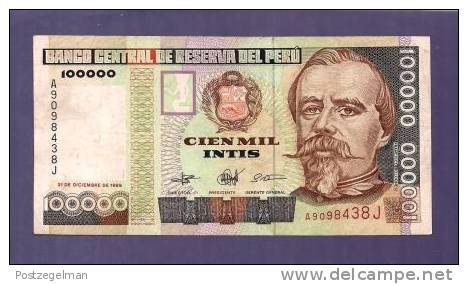 PERU 1989 UNC Banknote  100.000 Intis - Peru
