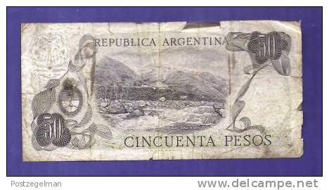 ARGENTINA 1974,  Banknote,  Used VG. 50 Pesos Km296   (torn) - Argentina