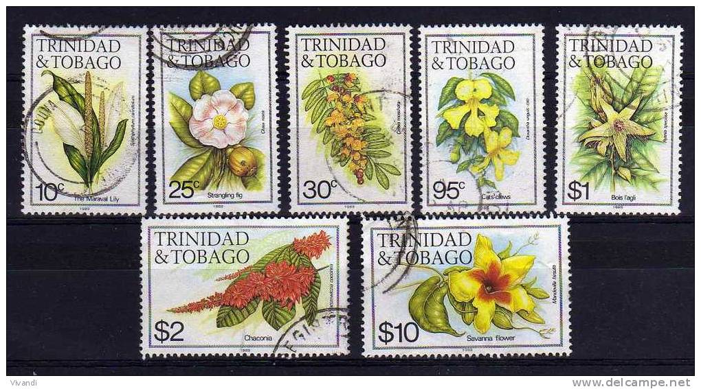 Trinidad &amp; Tobago - 1985/89 - Flowers (Part Set, Multiple Crown Script CA Watermark) - Used - Trinité & Tobago (1962-...)