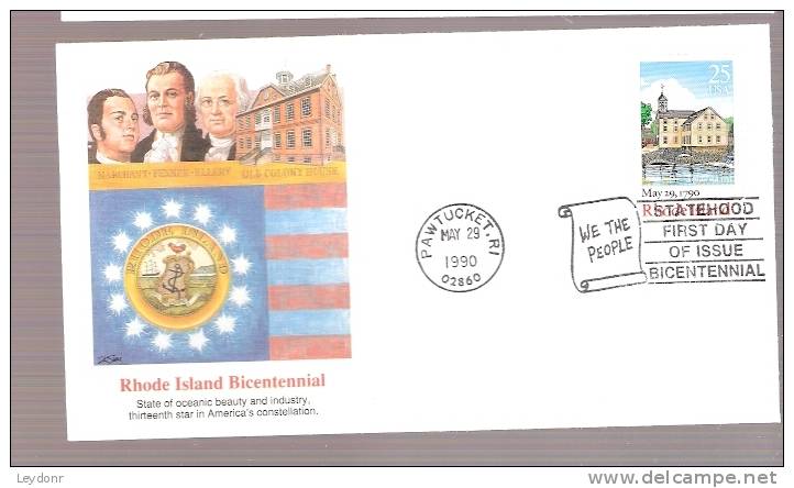 FDC Rhode Island Bicentennial - 1981-1990