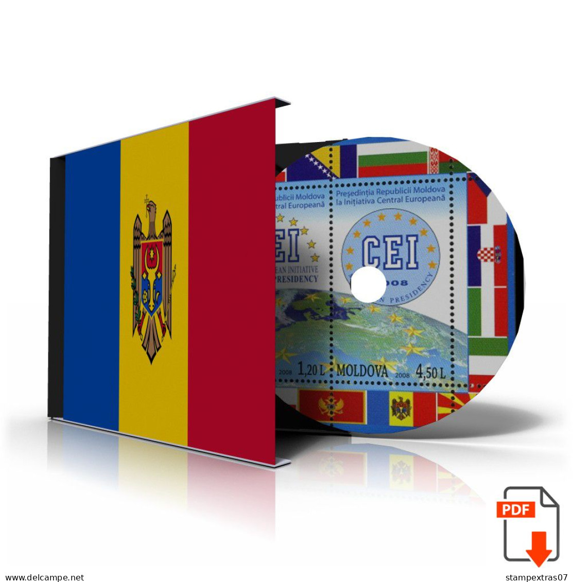 MOLDOVA STAMP ALBUM PAGES 1991-2011 (100 Color Illustrated Pages) - Inglés