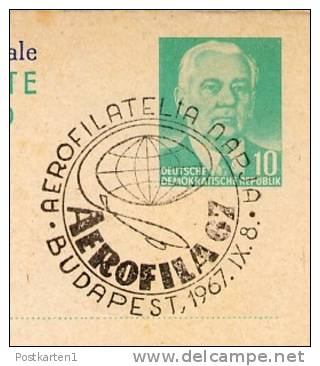 DDR P70 I Postkarte Mit Antwort PRIVATER ZUDRUCK BÖTTNER #2 Sost. AEROFILA BUDAPEST 1967 - Privatpostkarten - Gebraucht
