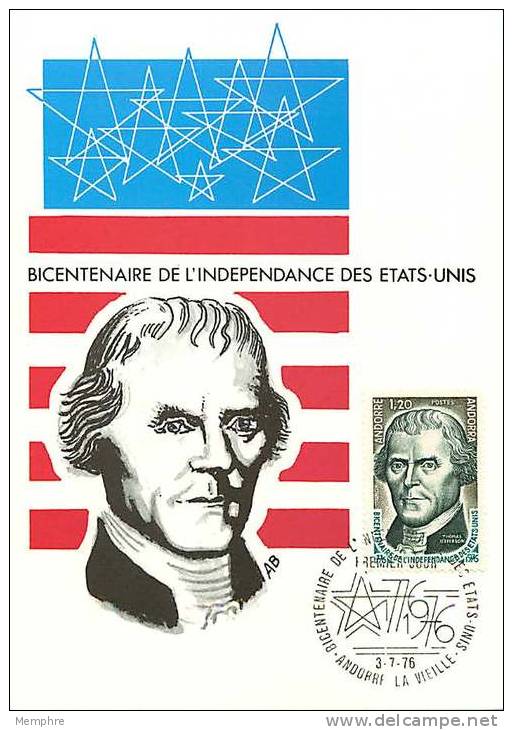 1976  Bicentenaire De L'Indépendance Des Etais-Unis  Yv 256 - Cartes-Maximum (CM)