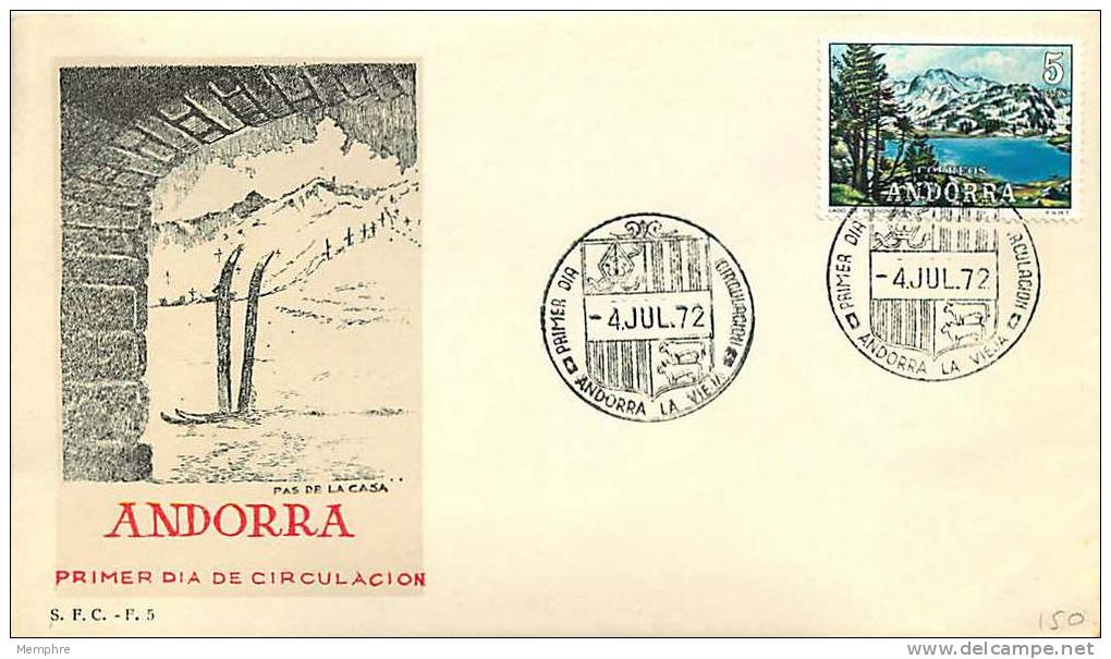 1972  Lac Des Pessons FDC Non Adressé - Lettres & Documents