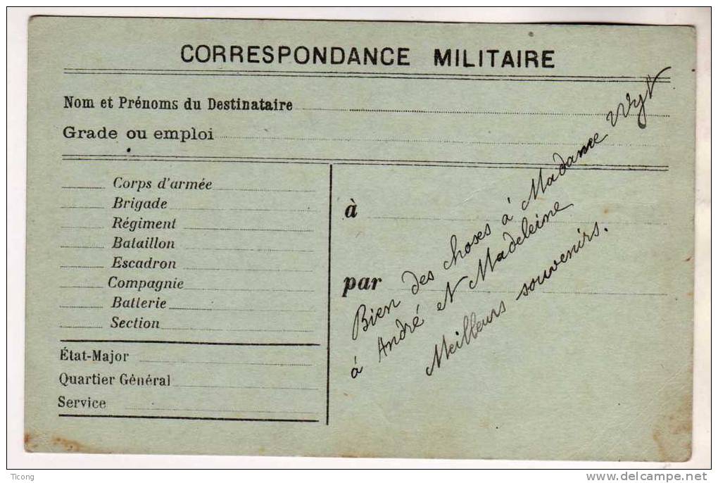 CORRESPONDANCE MILITAIRE 1915- ECRITE PAR UN SOLDAT ENGAGE AU 4IEME REGIMENT D ARTILLERIE LOURDE DE VERSAILLES - Documents