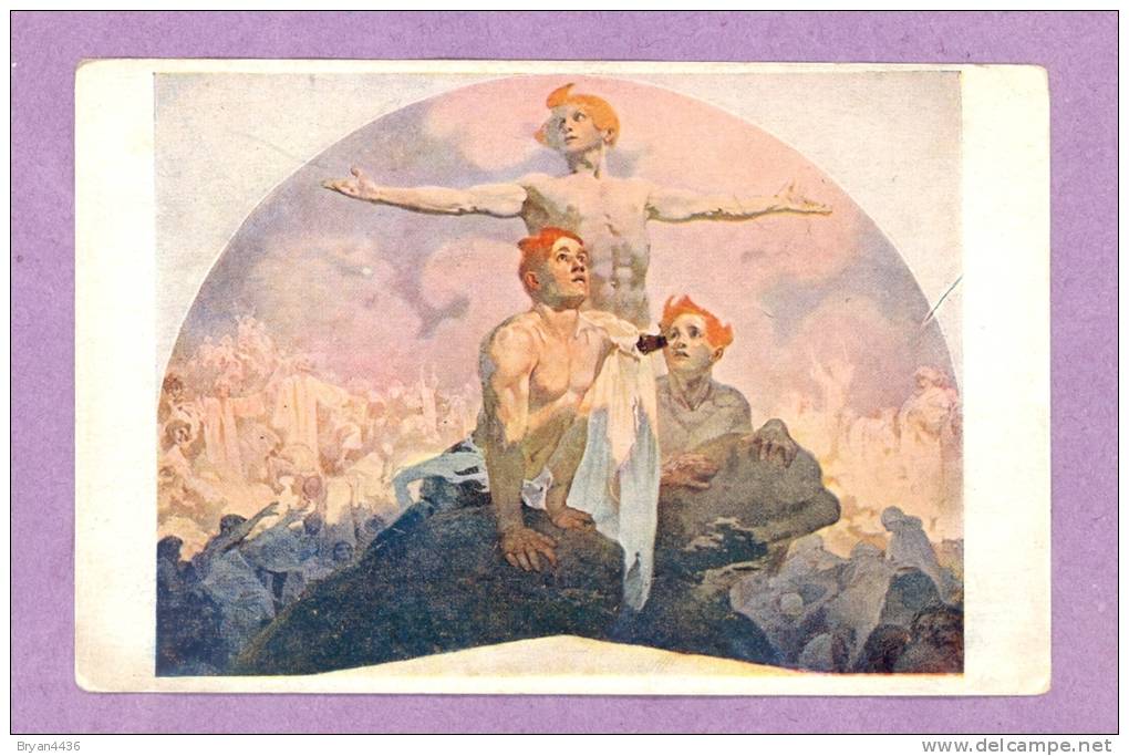 A. Mucha - Allégorie  "l'Eveillement"  - édit; U.P. Prague - Bel Aspect (voir 3 Scans) - Mucha, Alphonse