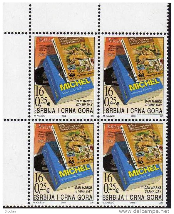 Tag Der Briefmarke 2003 Yugoslavia 3152 ER-Block ** 18€ PTT-,MICHEL-,WWF-catalogues Bloc Stamps Day Sheet Bf YUGOSLAVIJA - Neufs