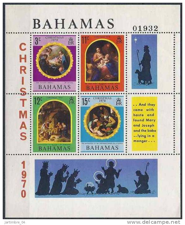 1970 BAHAMAS BF 3** Tableaux, Noël - 1963-1973 Ministerial Government