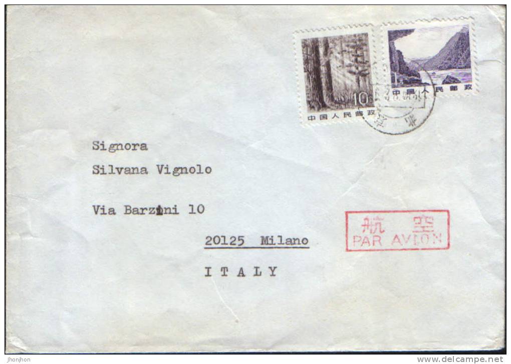 China- Circulated By Airmail Envelope To Italia - Lettres & Documents