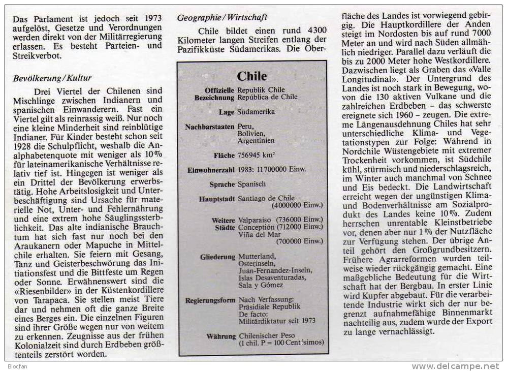 Numisbrief 1987 Numisletter Chile #203 1C Adler Plus Stamp 20$ O 15€ Taube UNO #455 Flagge Flag Coins Cover Of America - Chili