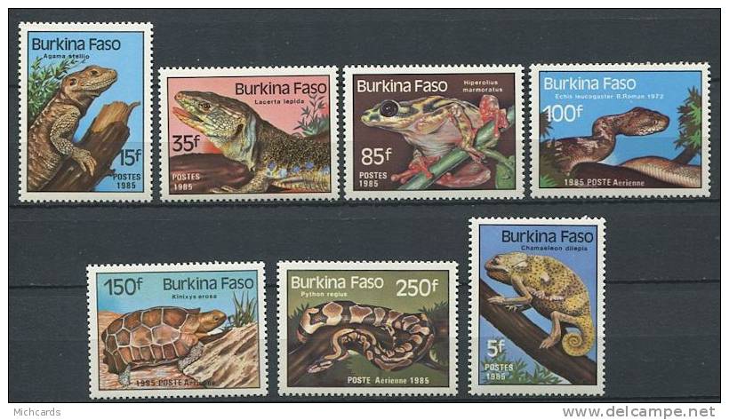 BURKINA FASSO 1985 - Reptiles Serpent Turtue ..... - Neuf, Sans Charniere (Yvert 662/65 A 302/04) - Burkina Faso (1984-...)