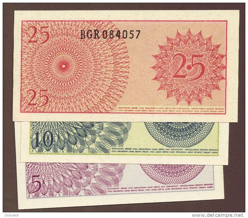 INDONESIA LOT 1-5-10-25 SEN 1964  UNC - Indonesia