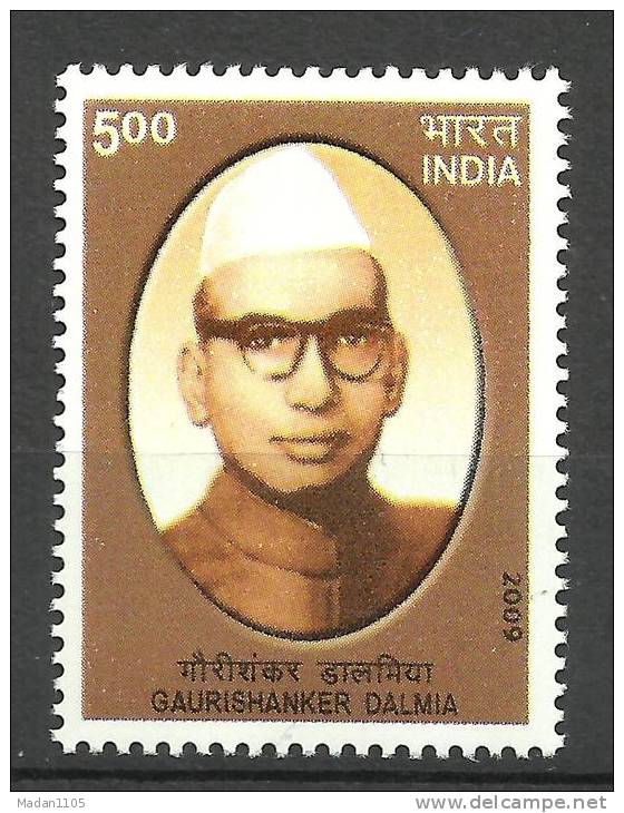 INDIA, 2009, Gaurishankar Dalmia, Freedom Fighter, MNH,(**) - Unused Stamps