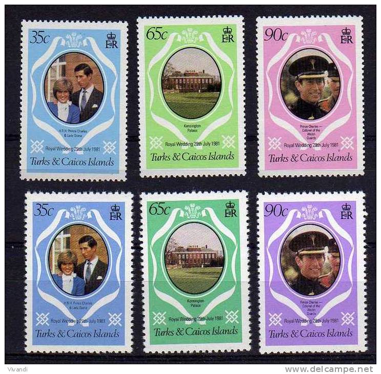 Turks &amp; Caicos Islands - 1981 - Royal Wedding (Perf 14 &amp; Perf 12) - MNH - Turks- En Caicoseilanden