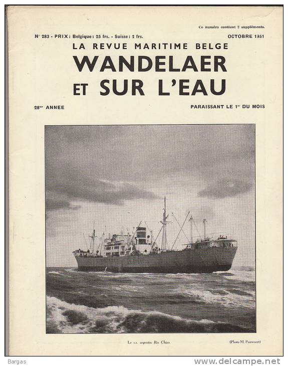 Revue Maritime Belge Wandelaer Sur L´eau Bateau Naufrage Bess Ss Kenya Ss Marie Supercuirassé Ostende Noordende Congo - 1900 - 1949