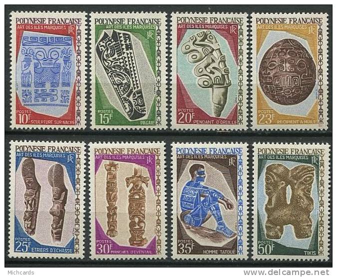 POLYNESIE 1968 - Art Sculpture - Neuf, Sans Charniere (Yvert 52/59) - Unused Stamps