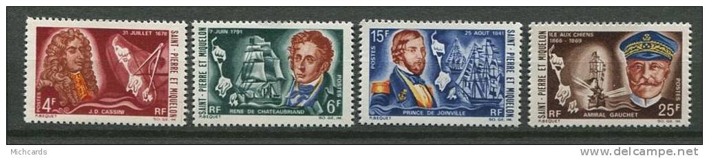ST PIERRE MIQUELON 1968 - Celebrites - Neuf, Sans Charniere (Yvert 380/83) - Unused Stamps