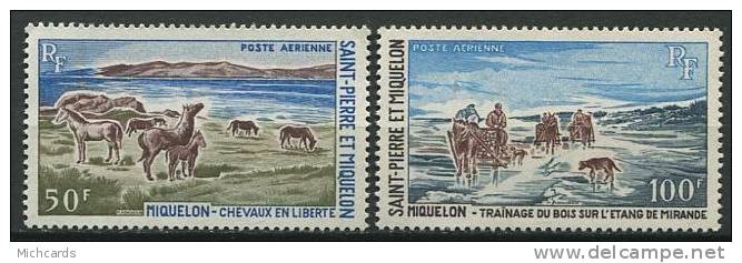 ST PIERRE MIQUELON 1969 - Chevaux Trainage Bois - Neuf, Sans Charniere (Yvert A 44/45) - Unused Stamps