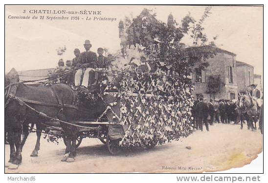 DEUX SEVRES CHATILLON SUR SEVRE MAULEON CAVALCADE DU 21 SEPTEMBRE 1924 LE PRINTEMPS Editeur Mlle Ravaud ATTELAGE - Mauleon